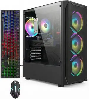 STGAubron Gaming PC Desktop Computer, Intel Core i7 up to 3.9GHz, Radeon RX 5500XT 8G, 16GB RAM, 512GB SSD, WiFi 6, BT 5.2, RGB Fan x 4, Windows 11 Home STGAubron Gaming PC Desktop Computer, Intel Core i7 up to 3.9GHz, Radeon RX 5500XT 8G, 16GB RAM, 512GB SSD, WiFi 6, BT 5.2, RGB Fan x 4, Windows 11 Home