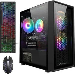 STGAubron Gaming PC Computer Desktop, Core i5 up to 3.6G, Radeon RX 560 4G, 16G RAM, 512G SSD, WiFi 6, BT 5.0, RGB Fan x 3, Windows 11 Home STGAubron Gaming PC Computer Desktop, Core i5 up to 3.6G, Radeon RX 560 4G, 16G RAM, 512G SSD, WiFi 6, BT 5.0, RGB Fan x 3, Windows 11 Home