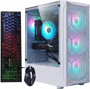 STGAubron Gaming PC Desktop Computer, Xeon E5 2.5G up to 3.3GHz, Radeon RX 590 8G, 32GB RAM, 1TB SSD, WiFi, BT 5.0, RGB Fan x4, Windows 11 Home,White STGAubron Gaming PC Desktop Computer, Xeon E5 2.5G up to 3.3GHz, Radeon RX 590 8G, 32GB RAM, 1TB SSD, WiFi, BT 5.0, RGB Fan x4, Windows 11 Home,White