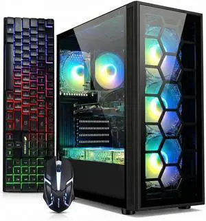 STGAubron Gaming PC Computer Desktop, Core i7 up to 3.9G, GeForce RTX 3050 6G, 32G RAM, 1TB SSD, WiFi 6, BT 5.0, RGB Fan x6, Windows 11 Home STGAubron Gaming PC Computer Desktop, Core i7 up to 3.9G, GeForce RTX 3050 6G, 32G RAM, 1TB SSD, WiFi 6, BT 5.0, RGB Fan x6, Windows 11 Home