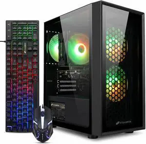STGAubron Gaming PC Desktop Computer,Core i7 Xeon E5, Radeon RX 550 4G, 16GB RAM, 512GB SSD, WiFi 6, BT 5.0, RGB Fan x 3, Windows 11 Home STGAubron Gaming PC Desktop Computer,Core i7 Xeon E5, Radeon RX 550 4G, 16GB RAM, 512GB SSD, WiFi 6, BT 5.0, RGB Fan x 3, Windows 11 Home