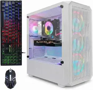 STGAubron Gaming PC Desktop, Ryzen 5 2600 up to 3.9GHz, GeForce RTX 3050 6G Video Card, 16GB DDR4, 512GB SSD, WiFi 6, BT 5.0, RGB Fan x4, Windows 11 Home STGAubron Gaming PC Desktop, Ryzen 5 2600 up to 3.9GHz, GeForce RTX 3050 6G Video Card, 16GB DDR4, 512GB SSD, WiFi 6, BT 5.0, RGB Fan x4, Windows 11 Home