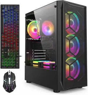 STGAubron Gaming PC Computer Desktop, Core i7 up to 3.9GHz, Radeon RX 580 8G Video Card, 16GB RAM, 1TB SSD, WiFi 6, BT 5.0, RGB Fan x 6, Windows 11 Home STGAubron Gaming PC Computer Desktop, Core i7 up to 3.9GHz, Radeon RX 580 8G Video Card, 16GB RAM, 1TB SSD, WiFi 6, BT 5.0, RGB Fan x 6, Windows 11 Home
