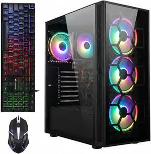 STGAubron Gaming PC Desktop Computer, Ryzen 5 2400G up to 3.9GHz, Radeon RX 580 16G, 16GB DDR4, 512GB SSD, WiFi 6, BT 5.0, RGB Fan x4, Windows 11 Home STGAubron Gaming PC Desktop Computer, Ryzen 5 2400G up to 3.9GHz, Radeon RX 580 16G, 16GB DDR4, 512GB SSD, WiFi 6, BT 5.0, RGB Fan x4, Windows 11 Home