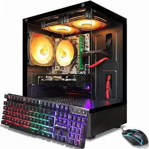 STGAubron Gaming PC Desktop Computer, Core i5 up to 3.6GHz, Radeon RX 590 8G, 16GB RAM, 1T SSD, WiFi 6, BT 5.0, RGB Fan x3, Windows 11 Home STGAubron Gaming PC Desktop Computer, Core i5 up to 3.6GHz, Radeon RX 590 8G, 16GB RAM, 1T SSD, WiFi 6, BT 5.0, RGB Fan x3, Windows 11 Home