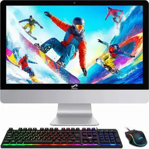 STGSivir All in One Desktop Computer, 24" FHD Display, Intel Core i7 up to 3.9GHz, 16G RAM, 512G SSD, WiFi, Bluetooth, RGB Keyboard & Mouse, Webcam, Windows 11 Home STGSivir All in One Desktop Computer, 24" FHD Display, Intel Core i7 up to 3.9GHz, 16G RAM, 512G SSD, WiFi, Bluetooth, RGB Keyboard & Mouse, Webcam, Windows 11 Home