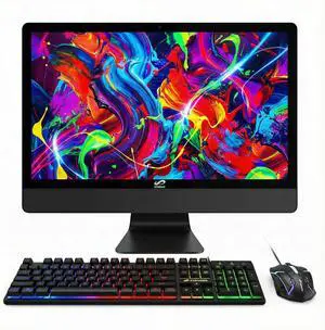 STGSivir All in One Desktop Computer, 22" FHD Display, Intel Core i5 up to 3.7G, 16G RAM, 512G SSD, WiFi, BT 5.0, RGB Keyboard & Mouse, Webcam, Windows 11 Home STGSivir All in One Desktop Computer, 22" FHD Display, Intel Core i5 up to 3.7G, 16G RAM, 512G SSD, WiFi, BT 5.0, RGB Keyboard & Mouse, Webcam, Windows 11 Home