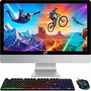 STGSivir All in One Desktop Computer, 24" FHD Display, Intel Core i5-8500T up to 3.5GHz, 16G DDR4, 512G SSD, WiFi, Bluetooth, RGB Keyboard & Mouse, Webcam, Windows 11 Home STGSivir All in One Desktop Computer, 24" FHD Display, Intel Core i5-8500T up to 3.5GHz, 16G DDR4, 512G SSD, WiFi, Bluetooth, RGB Keyboard & Mouse, Webcam, Windows 11 Home