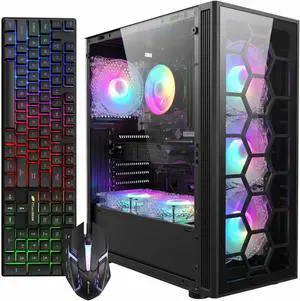 STGAubron Gaming PC Desktop Computer, GeForce RTX 3050 6G, Intel Core i7 up to 3.9G, 32G RAM, 1TB SSD, WiFi 6, BT 5.0, RGB Fan x6, Windows 11 Home STGAubron Gaming PC Desktop Computer, GeForce RTX 3050 6G, Intel Core i7 up to 3.9G, 32G RAM, 1TB SSD, WiFi 6, BT 5.0, RGB Fan x6, Windows 11 Home