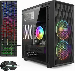 STGAubron Gaming PC Computer Desktop, Radeon RX 560 4G, Intel Core I7 8th up to 4.1GHz, 16G DDR4, 512G SSD, WiFi 6 & BT 5.2, RGB Fan x2, Windows 11 Home STGAubron Gaming PC Computer Desktop, Radeon RX 560 4G, Intel Core I7 8th up to 4.1GHz, 16G DDR4, 512G SSD, WiFi 6 & BT 5.2, RGB Fan x2, Windows 11 Home