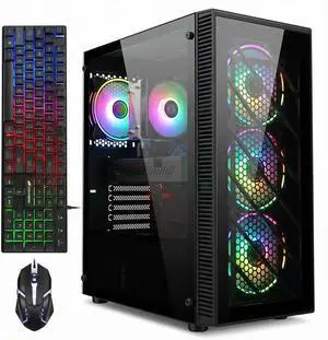STGAubron Gaming PC Computer Desktop, Intel Core i7 up to 3.9G, Radeon RX 590 8G, 32GB RAM, 1TB SSD, WiFi 6, BT 5.0, RGB Fan x4, Windows 11 Home STGAubron Gaming PC Computer Desktop, Intel Core i7 up to 3.9G, Radeon RX 590 8G, 32GB RAM, 1TB SSD, WiFi 6, BT 5.0, RGB Fan x4, Windows 11 Home