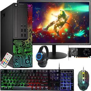 Dell Gaming OptiPlex Desktop RGB Computer PC, Core I5 up to 3.6GHz, GeForce GT 1030 2GB GDDR5, 16GB RAM, 512GB SSD, 24 Inch HDMI Monitor, Keyboard Mouse and Headset, WiFi, Windows 11 Pro Dell Gaming OptiPlex Desktop RGB Computer PC, Core I5 up to 3.6GHz, GeForce GT 1030 2GB GDDR5, 16GB RAM, 512GB SSD, 24 Inch HDMI Monitor, Keyboard Mouse and Headset, WiFi, Windows 11 Pro