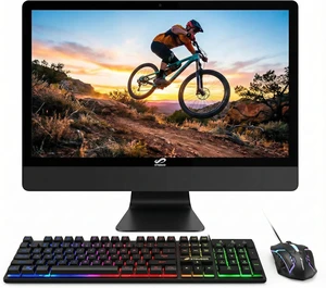STGSivir All in One Desktop Computer, 22" FHD Display, Intel Core i5 up to 3.7GHz, 16GB RAM, 512GB SSD, WiFi, Bluetooth 5.0, RGB Keyboard & Mouse, Webcam, Windows 11 Home STGSivir All in One Desktop Computer, 22" FHD Display, Intel Core i5 up to 3.7GHz, 16GB RAM, 512GB SSD, WiFi, Bluetooth 5.0, RGB Keyboard & Mouse, Webcam, Windows 11 Home
