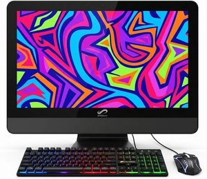 STGSivir All in One Desktop Computer, 22" FHD Display, Intel Core i5 up to 3.6GHz, 16GB RAM, 512GB SSD, WiFi, Bluetooth 5.0, RGB Keyboard & Mouse, Webcam, Windows 11 Home STGSivir All in One Desktop Computer, 22" FHD Display, Intel Core i5 up to 3.6GHz, 16GB RAM, 512GB SSD, WiFi, Bluetooth 5.0, RGB Keyboard & Mouse, Webcam, Windows 11 Home