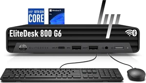 HP EliteDesk 800 G6 Business Desktop Mini PC Computer, Six-Core i5-10500T, 16GB DDR4 RAM, 256GB SSD, Keyboard & Mouse, 4K Support, WiFi, Bluetooth, Windows 11 Pro HP EliteDesk 800 G6 Business Desktop Mini PC Computer, Six-Core i5-10500T, 16GB DDR4 RAM, 256GB SSD, Keyboard & Mouse, 4K Support, WiFi, Bluetooth, Windows 11 Pro