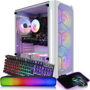 STGAubron Gaming Diamond Desktop, Intel Core I7 3.4 GHz up to 3.9 GHz, 16G RAM, 512G SSD, WIFI, BT 5.0, GTX 1660 Ti 6G GDDR6, RGB Fan x 6, RGB Keyboard & Mouse, RGB Mouse Pad, RGB BT Sound Bar, W10H64