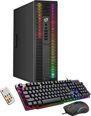 HP ProDesk Desktop RGB Lights Computer Intel Core i5 6500 3.2 GHz 8GB RAM 256GB SSD Win 10 Pro Gaming PC Keyboard & Mouse (Renewed)