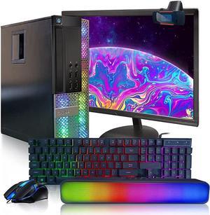 Dell OptiPlex RGB Desktop Computer PC, Intel Core i7 up to 3.8GHz, 16G RAM, 512G SSD, 22 inch FHD LED Monitor, RGB Keyboard and Mouse, RGB BT Sound Bar, Webcam, WiFi, BT 5.0, W10P64 (Renewed)