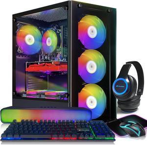 STGAubron Gaming Desktop,Intel Core i7 3.4G up to 3.9G,GeForce GTX 1660 Super 6G GDDR6,32G RAM,1T SSD,WiFi,BT 5.0,RGB Fan x 6,RGB Keyboard&Mouse&Mouse Pad,RGB BT Sound Bar,RGB BT Gaming Mic,W10H64