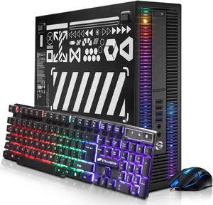 HP RGB Gaming Desktop Computer, Intel Quad Core I5-6500 up to 3.6GHz, Radeon RX 550 4G, 16GB DDR4, 1T SSD, RGB Keyboard & Mouse, 600M WiFi & Bluetooth, Win 10 Pro (Renewed)