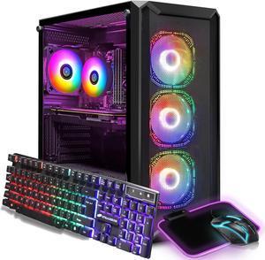 STGAubron Gaming Desktop PC, Intel Core i7 3.4G up to 3.9G, 32G RAM, 1T SSD, Radeon RX 5700 XT 8G GDDR6, 600M WiFi, BT 5.0, RGB Fan x 4, RGB Keyboard & Mouse & Mouse Pad, W10H64