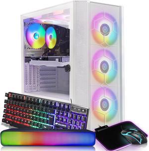 STGAubron Gaming Desktop PC, Intel Core i7 3.4G up to 3.9G, 32G DDR3, 1T SSD, GeForce RTX 3060 Ti 8G GDDR6, 600M WiFi, BT 5.0, RGB Fan x 6, RGB Keyboard&Mouse&Mouse Pad, RGB BT Sound Bar, W10H64