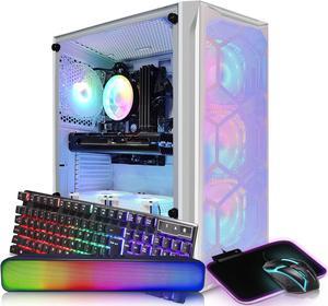 STGAubron Gaming Desktop PC, Intel Core i7 3.4G up to 3.9G, 32G RAM, 1T SSD, Radeon RX 5700 8G GDDR6, 600M WiFi, BT 5.0, RGB Fan x 6, RGB Keyboard & Mouse & Mouse Pad, RGB BT Sound Bar, W10H64