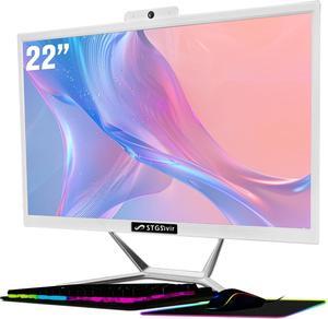 STGSivir AIO Desktop Computer, 22" FHD Display, Intel Quad Core i5 2.9GHz up to 3.6GHz, 16G RAM, 512G SSD, WiFi 5, Bluetooth, RGB Keyboard & Mouse & Mouse Pad, Webcam, W10H64