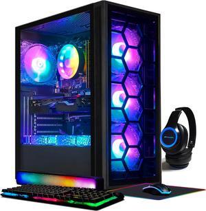 STGAubron Gaming PC,Intel Core i7-3770 up to 3.9G,32G,1TB SSD,WiFi,BT 5.0,GeForce RTX 2060 Super 8G GDDR6,RGB Fanx6,RGB Keybaord&Mouse&Mouse Pad,RGB Bluetooth Sound Bar,RGB Bluetooth Gaming Mic,W10H64