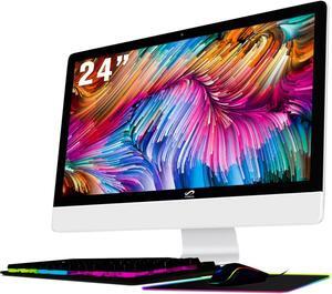 STGSivir All-in-One Desktop, 24" FHD Display, Quad-Core i7 3.1 up to 3.9GHz, 16G Memory, 512G SSD, WiFi 5, Bluetooth, RGB Keyboard & Mouse & Mouse Pad, Webcam, W10H64