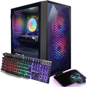 STGAubron Gaming Desktop PC, Radeon RX 560,Intel core i5 up to 3.6GHz, 16G Memory, 512G SSD, 600M WiFi, BT 5.0, RGB Fan x 2, RGB Keyboard & Mouse & Mouse Pad, W10H64