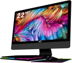 STGSivir All-in-One Desktop, 22-inch FHD Display, Quad-Core i7 3.1 up to 3.9GHz, 16G Memory, 512G SSD, WiFi 5, Bluetooth, RGB Keyboard & Mouse & Mouse Pad, Windows 10 Home
