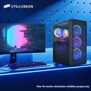 STGAubron Gaming PC Computer Desktop, Radeon RX 580 8G, Intel Core I7 8th up to 4.1GHz, 16G DDR4, 512G SSD, WiFi 6 , BT 5.2, RGB Fan x4, Windows 11 Home