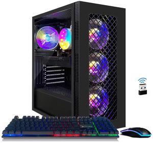 STGAubron Gaming PC Computer Desktop, Radeon RX 5700 8G, Intel Core I7 8th up to 4.10 GHz, 16G DDR4, 512G SSD, WiFi 6 , BT 5.2, RGB Fan x4, Windows 11 Home