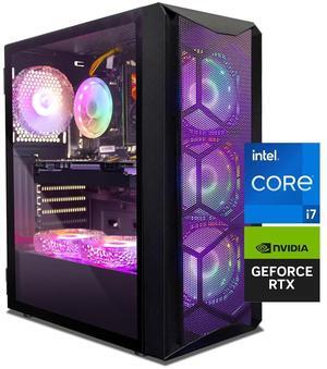 STGAubron Gaming PC Computer Desktop, Intel Core i7 8th up to 4.1G, GeForce RTX 3050 6G, 16G DDR4, 512G SSD, WiFi 6, BT 5.2, RGB Fan x6, Windows 11 Home