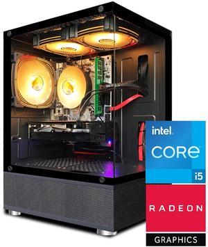 STGAubron Gaming PC Computer Desktop, Intel Core i5 up to 3.6Ghz, Radeon RX 590 8G, 16G RAM, 1T SSD, 600M WiFi, BT 5.0, RGB Fan x 3, RGB BT Sound Bar, Windows 10 Home