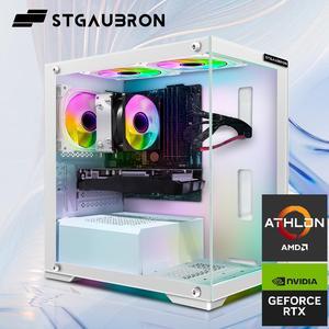 STGAubron Gaming Desktop PC, AMD Athlon 3000G 3.5G, 16G DDR4, 512G SSD, GeForce RTX 2060 6G GDDR6, 600M WiFi, BT 5.0, RGB Fan x 3, RGB Keyboard & Mouse & Mouse Pad, W11H64