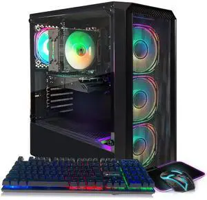 STGAubron Gaming PC Computer Desktop, 13th Gen Intel Core i5-13400F up to 4.6G, GeForce RTX 3050 6G, 16G DDR4, 512G SSD, RGB Fan x4, WiFi 6 & BT 5.2, Windows 11 Home