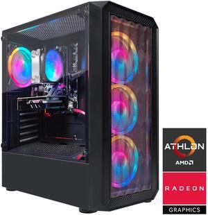 STGAubron Gaming PC Desktop, Radeon RX 590 8G GDDR5, AMD Athlon 3000G 3.5Ghz, 16GB DDR4 RAM, 512GB SSD, 600M WiFi, BT 5.0, RGB Fan x4, Windows 11 Home