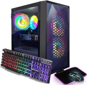 STGAubron Gaming PC Computer Desktop, Intel Core i5-8600 up to 4.3G, AMD Radeon RX 550 4G,16GB DDR4 RAM, 512GB SSD, WiFi 6 5G Supported, BT 5.2, RGB Fan x3, Windows 11 Home