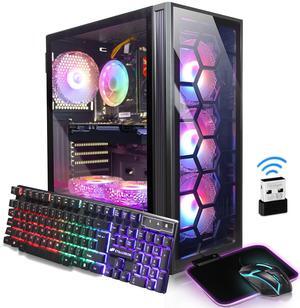 STGAubron Gaming PC Computer Desktop, Intel Core i7 up to 3.9G, GeForce GTX 1660 Super 6G, 32GB RAM, 1TB SSD, 600M WiFi, BT 5.0, RGB Fan x6, Windows 10 Home