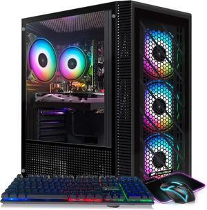 STGAubron Gaming PC Computer Desktop, AMD Radeon RX 5500 XT 8G, Intel Core i5-9400F up to 4.1GHz, 16GB DDR4 RAM, 512GB SSD, 600M WiFi, BT 5.0, RGB Fan x4, Windows 11 Home