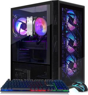 STGAubron Gaming PC Computer Desktop,AMD Ryzen 5 5500 up to 4.2GHz, AMD Radeon RX 580 8G, 16GB DDR4 RAM, 512GB SSD, WiFi 6 5G & BT 5.2, RGB Fan x4, Windows 11 Home