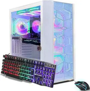 STGAubron Gaming PC Computer Desktop, AMD Ryzen 5 5500 up to 4.2GHz, GeForce RTX 2060 Super 8G,16GB DDR4 RAM, 1TB SSD, WiFi 6 5G Supported & BT 5.2, RGB Fan x6, Windows 11 Home