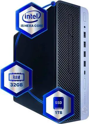 HP ProDesk 600G4 Desktop Computer, Hexa Core Intel i5-8500 (3.2 Ghz), 32GB DDR4 RAM,1TB SSD Solid State, Windows 11 Professional,Home or Office PC (Renewed)