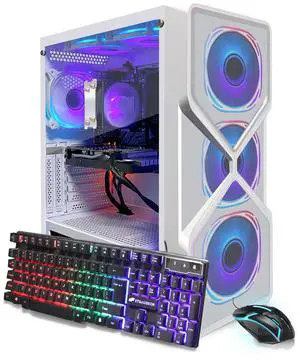 STGAubron Gaming PC Computer Desktop,AMD Ryzen 5 5500 up to 4.2GHz, GeForce RTX 2060 6G Graphics,16G DDR4 RAM, 1TB SSD, WiFi 6 5G & BT 5.2, RGB Fan x6, Windows 11 Home