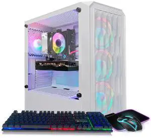 STGAubron Gaming PC Desktop, Radeon RX 580 16G Graphics, AMD Ryzen 5 2600 up to 3.9GHz, 16G DDR4 RAM, 512G SSD, WIN11H