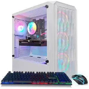 STGAubron Gaming PC Computer Desktop, Intel Core i5-9400F up to 4.3Ghz, Radeon RX 590 8G Graphics, 16G DDR4 RAM, 1TB SSD, WiFi 6, BT 5.2, RGB Fan x6, Windows 11 Home