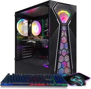 STGAubron Gaming Desktop PC, Radeon RX 580 8G GDDR5, AMD Athlon 3000G 3.5G,16G RAM, 512G SSD, 600M WiFi, BT 5.0, RGB Fan x 4, RGB Keyboard & Mouse & Mouse Pad, W11H64