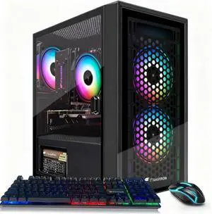 STGAubron Gaming PC Desktop Computer, Intel i7 Xeon E5 3.0GHz, Radeon RX 550 4G, 16GB RAM, 512GB SSD, WiFi 6, BT 5.0, RGB Fan x3, Windows 11 Home STGAubron Gaming PC Desktop Computer, Intel i7 Xeon E5 3.0GHz, Radeon RX 550 4G, 16GB RAM, 512GB SSD, WiFi 6, BT 5.0, RGB Fan x3, Windows 11 Home